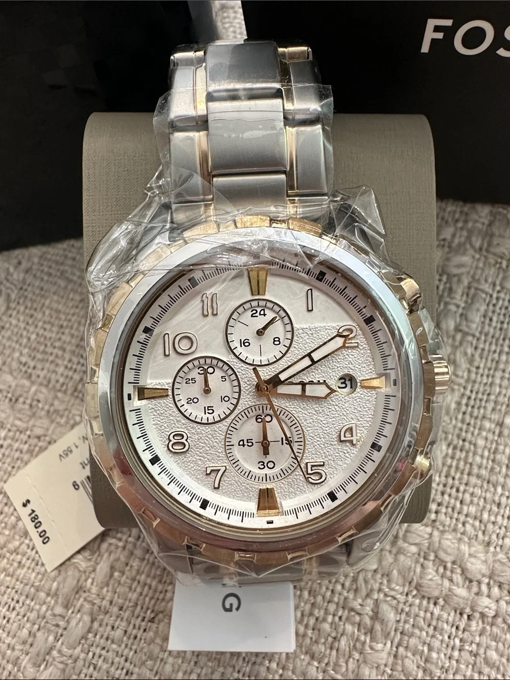 Fossil Silver and Gold Two-Tone Chronograph Watch